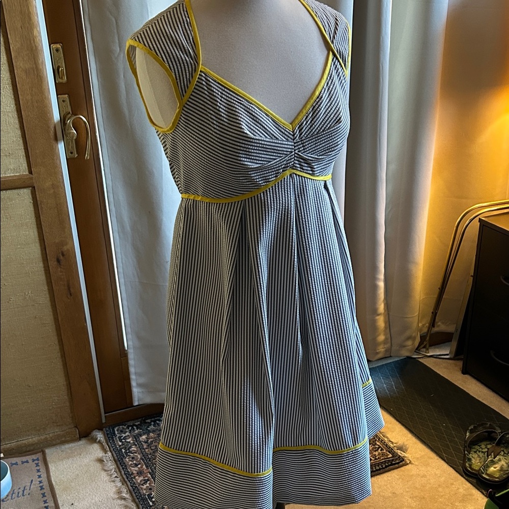 Gingham Stripes Sweetheart Neck Sundress